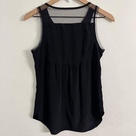 Princess Vera Wang Black Polka Dot Lace Insert Tank Top Size Small - Picture 7 of 7